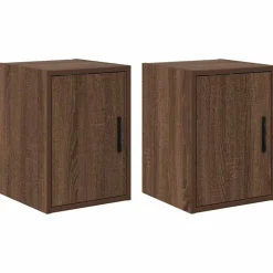 Garagewandkasten 2 st spaanplaat bruin eiken>vidaXL Clearance