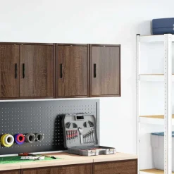 Garagewandkasten 2 st spaanplaat bruin eiken><noscript><img width=