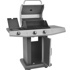 Gas Grill met Branders met wiel Zilver Staal met Metaal Slang>vidaXL Clearance