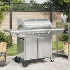 Keuken & Eetkamer*vidaXL Gasbarbecue met 7 branders roestvrij staal zilverkleurig