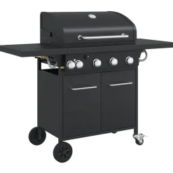 Keuken & Eetkamer*vidaXL Gasbarbecue met 5 branders gepoedercoat staal zwart