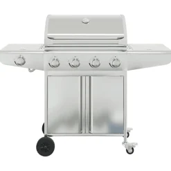 Gasbarbecue met 5 branders roestvrij staal zilverkleurig><noscript><img width=