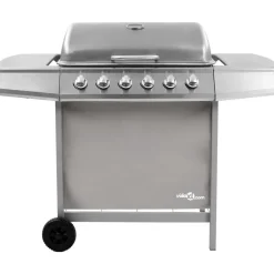 Keuken & Eetkamer*vidaXL Gasbarbecue met 6 branders kleurig Zilver