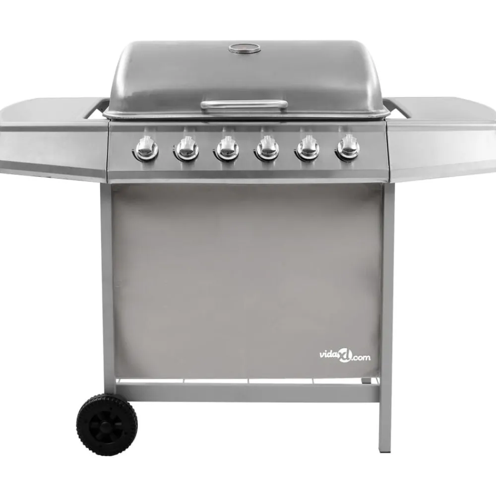 Keuken & Eetkamer*vidaXL Gasbarbecue met 6 branders kleurig Zilver