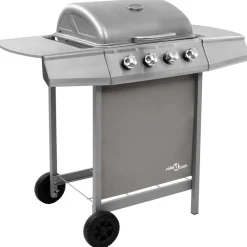 Keuken & Eetkamer*vidaXL Gasbarbecue met 4 branders kleurig Zilver