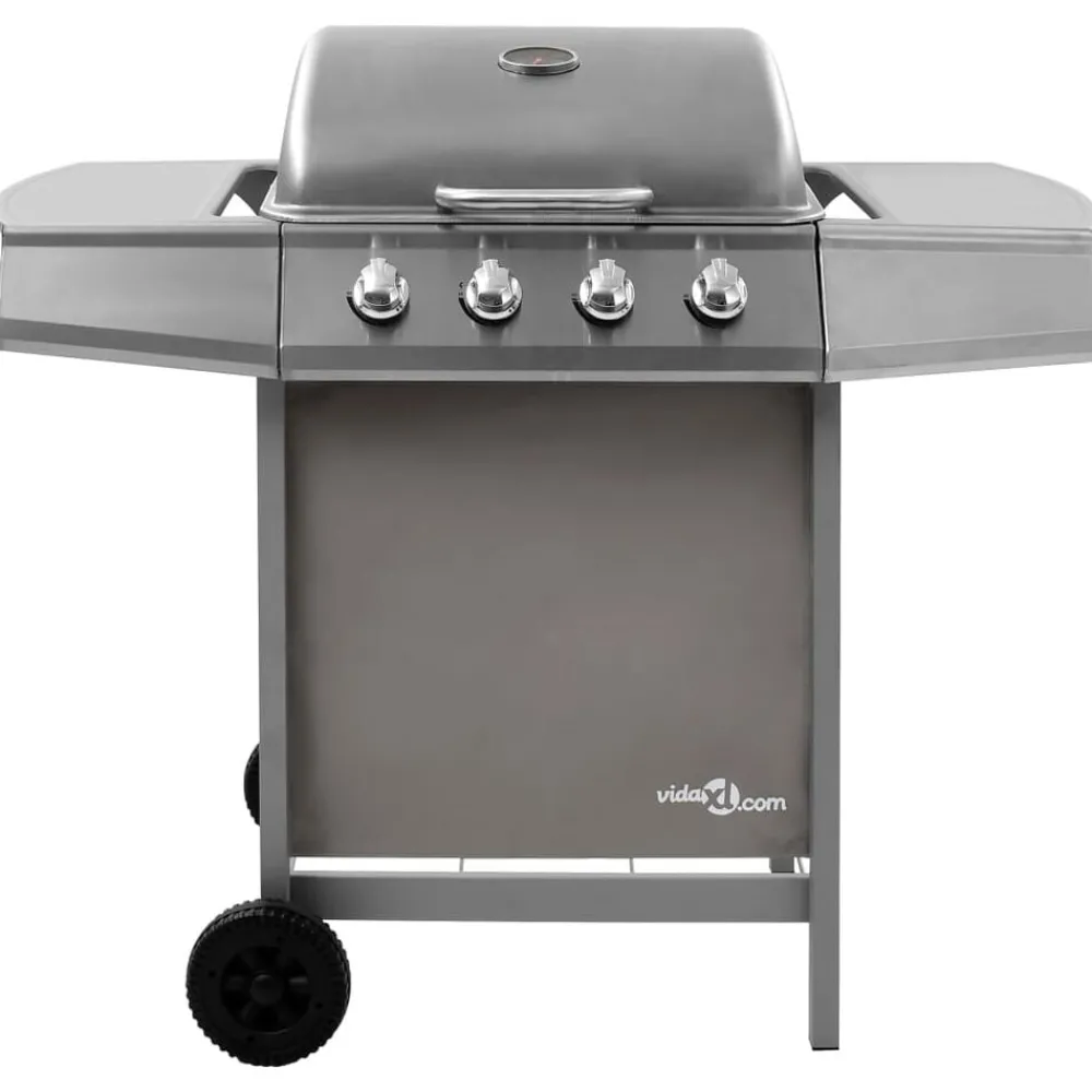 Keuken & Eetkamer*vidaXL Gasbarbecue met 4 branders kleurig Zilver