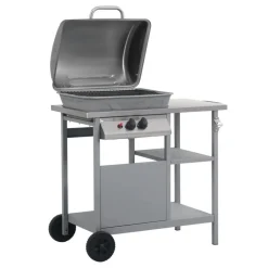 Gasbarbecue met 3-laags zijtafel zwart en kleurig>vidaXL