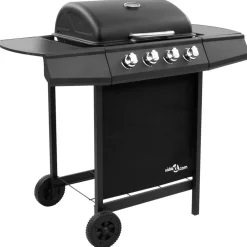 Keuken & Eetkamer*vidaXL Gasbarbecue-grill met 4 branders Zwart
