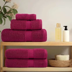 Linnengoed*vidaXL Gastendoek SOLUND 4 pcs 15 x 21 cm 550 gsm Bordeauxrood