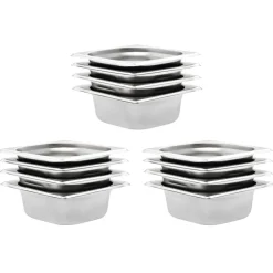 Keuken & Eetkamer*vidaXL Gastronormbakken 12 st GN 1/6 65 mm roestvrij staal
