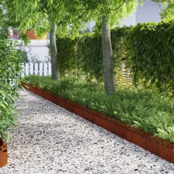Tuinafscheidingen*vidaXL Gazonranden 10 pcs Roestig 103 x 0,05 x 22 cm Cortenstaal