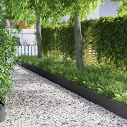 Tuinafscheidingen*vidaXL Gazonranden 10 pcs 103 x 0,05 x 22 cm Staal Zwart