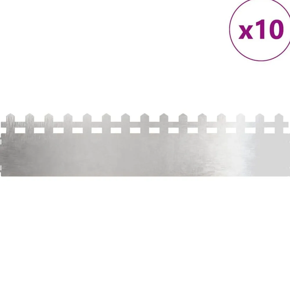 Gazonranden 10 pcs Zilver 103 x 0,05 x 22 cm>vidaXL Online