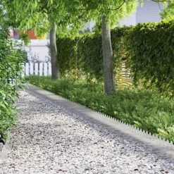 Tuinafscheidingen*vidaXL Gazonranden 10 pcs Zilver 103 x 0,05 x 22 cm Roestvrij staal