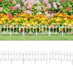 Tuinafscheidingen*vidaXL Gazonranden 17 st 10 m polypropeen Wit