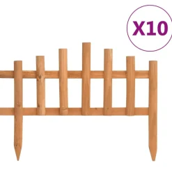 Tuinafscheidingen*vidaXL Gazonranden 10 st 4,4 m vurenhout Bruin