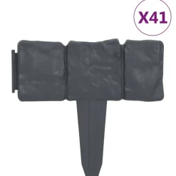 Gazonranden 41 st steen-look 10 m kunststof>vidaXL New