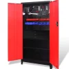 Bouwbeslag*vidaXL Gereedschapskast met kist 90x40x180 cm staal rood en zwart