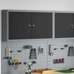 Gereedschapskast met plank en Grijs 50 x 20 x 55 cm>vidaXL Discount