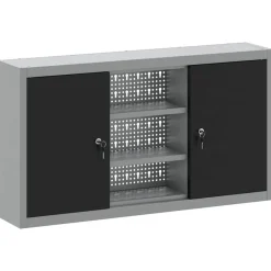 Bouwbeslag*vidaXL Gereedschapskast met plank en Grijs 50 x 20 x 55 cm Zwart