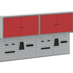 Bouwbeslag*vidaXL Gereedschapskast set met plank 6 pcs Gepoedercoat staal Rood