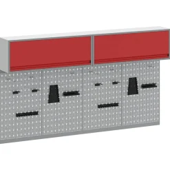 Bouwbeslag*vidaXL Gereedschapskast set met plank 6 pcs Gepoedercoat staal Rood