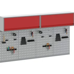Bouwbeslag*vidaXL Gereedschapskast set met plank 6 pcs Gepoedercoat staal Rood