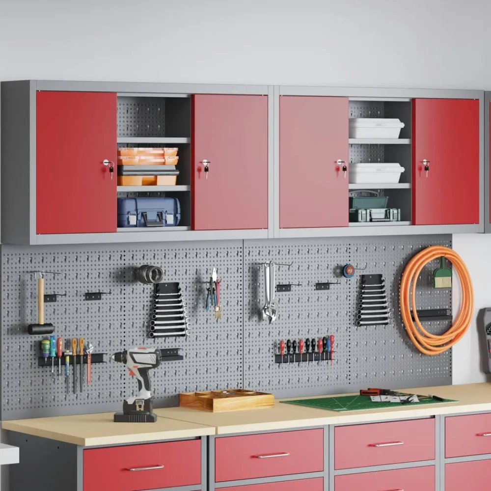 Gereedschapskast set met plank 6 pcs Gepoedercoat staal>vidaXL Sale