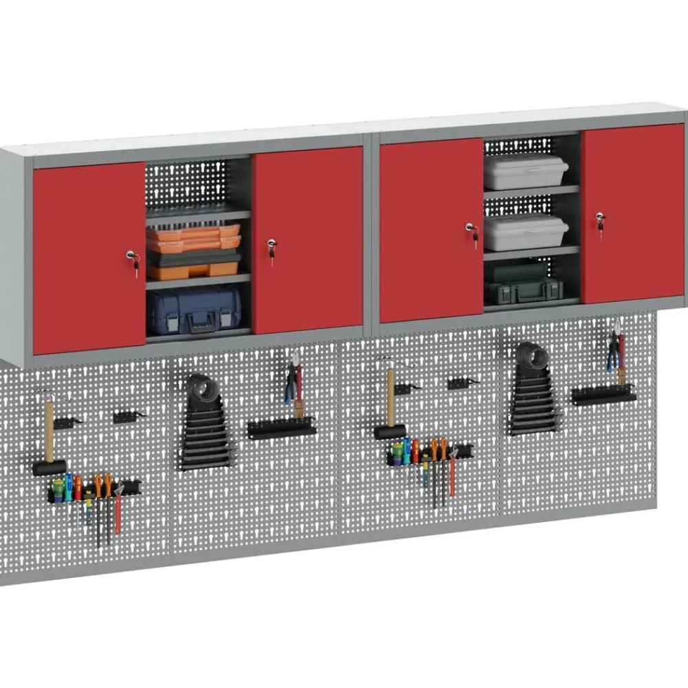 Gereedschapskast set met plank 6 pcs Gepoedercoat staal>vidaXL Sale