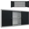 Bouwbeslag*vidaXL Gereedschapskast voor aan de wand metaal grijs en zwart