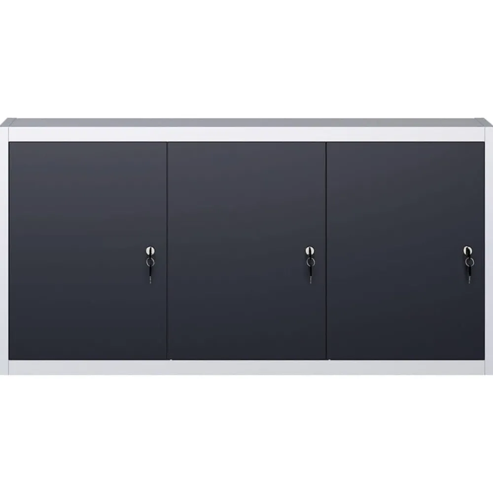Gereedschapskast voor aan de wand metaal grijs en zwart>vidaXL Clearance
