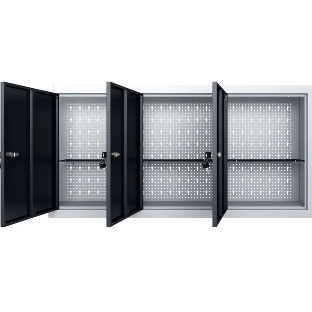 Gereedschapskast voor aan de wand metaal grijs en zwart>vidaXL Clearance