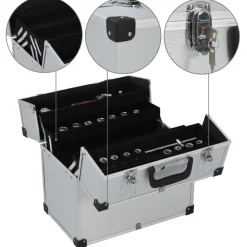 Gereedschapskoffer 38x22,5x34 cm aluminium zilverkleurig><noscript><img width=