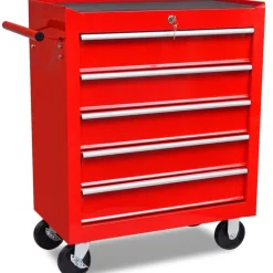 Gereedschap*vidaXL Gereedschapswagen 5 lades Rood