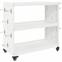 Bouwbeslag*vidaXL Gereedschapswagen 75 x 35 x 73 cm Koudgewalst staal Wit