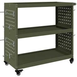 Bouwbeslag*vidaXL Gereedschapswagen Olijf Groen 75 x 35 x 73 cm Koudgewalst staal Olijfgroen