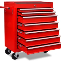 Gereedschap*vidaXL Gereedschapswagen 7 lades Rood