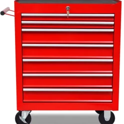Gereedschap*vidaXL Gereedschapswagen 7 lades Rood
