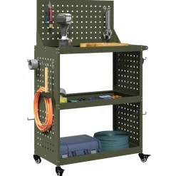 Gereedschapswagen met plank Olijf Groen 65 x 35 x 111 cm><noscript><img width=