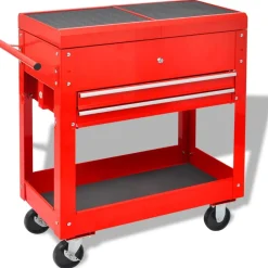 Gereedschap*vidaXL Gereedschapswagen Rood 70.5 x 37 x 71 cm Staal
