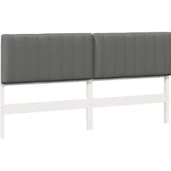 Bedden & Accessoires*vidaXL Gestoffeerd hoofdbord met hoofdeinde 200 cm Wit en lichtgrijs