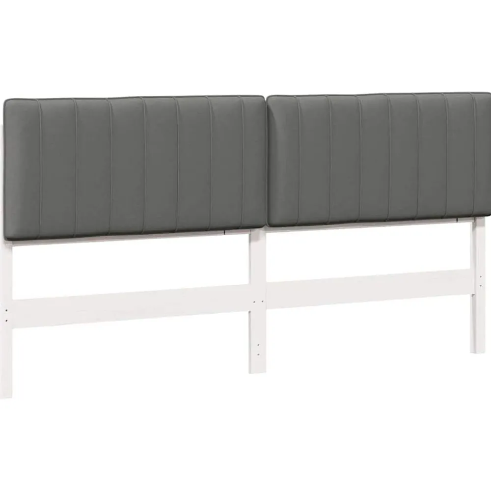Bedden & Accessoires*vidaXL Gestoffeerd hoofdbord met hoofdeinde 200 cm Wit en lichtgrijs
