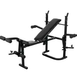 Gewichtenbank met gewichtenrek en halterset 30,5 kg>vidaXL Online