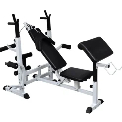 Gewichtenbank met gewichtenrek en halterset 120 kg><noscript><img width=