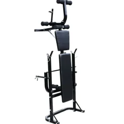 Fitness*vidaXL Gewichtenbank met gewichtenrek en halterset 60,5 kg