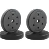 Gewichtsplaten 10 kg 4 pcs 10kg Zwart Cement en ijzeren zand>vidaXL Online