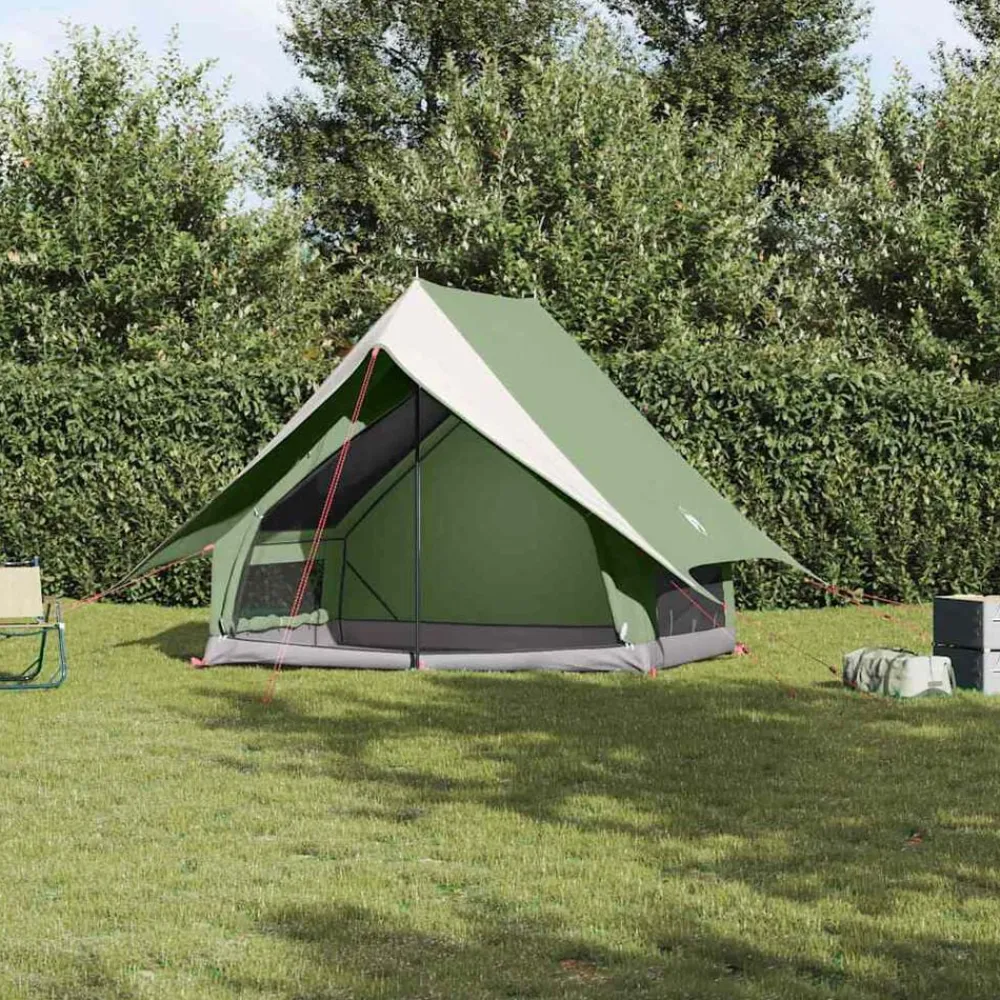 Buitensport*vidaXL Gezinstent met dak en Wit 315 x 286 x 200 cm Groen