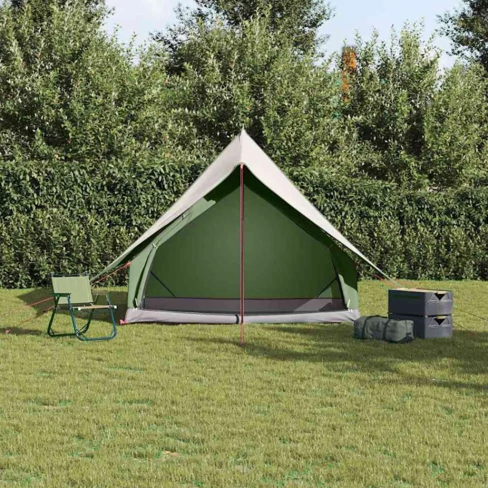 Buitensport*vidaXL Gezinstent met dak en Wit 315 x 286 x 200 cm Groen