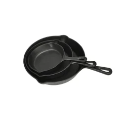 Keuken & Eetkamer*vidaXL Gietijzeren koekenpannen set 3-dlg