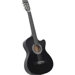 Kunst & Entertainment*vidaXL Gitaar cutaway met 6 snaren western klassiek 38" Zwart